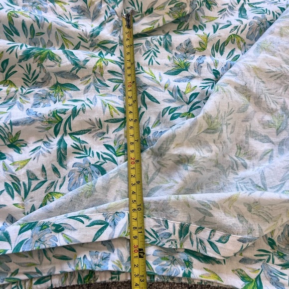 Ellen Tracy Linen Blend Tropical Print Pockets Elastic Back Waist Skort Size L - Picture 5 of 9